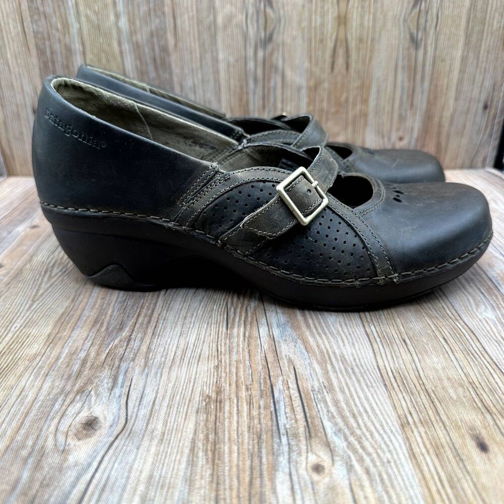 Patagonia Women's Better Clog Deep Expresso Leather Buckle Mary Jane Size 9